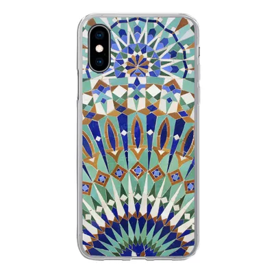 Produktbild von MuchoWow® Handyhülle Schutzhülle Hülle für iPhone X Eine marokkanische Mosaikwand mit verschiedenen Formen Silikon Softcase Handy Hülle - Handyhülle