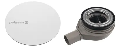 Produktbild von Polysan MIRAI Duschwannen Siphon, Durch. 90mm, DN40, Weiß Abdeckung