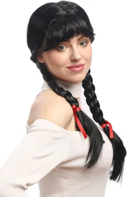 Produktbild von WIG ME UP Perücke Zöpfe Schulmädchen Schwarz XR-008-P103
