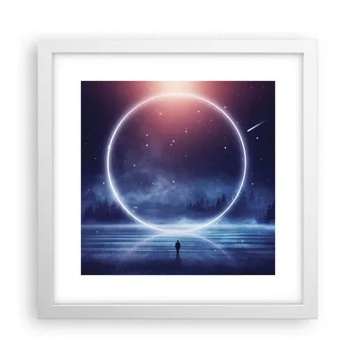 Produktbild von Gerahmtes Poster - Weißer Rahmen - Fantasie Ring Kosmos - 30x30 cm - Wand Bild - Wanddeko - Wandbilder - Kunstposter - Wandposter - Bilderrahmen - Bilder - Kunstdruck - P2WAC30x30-4664