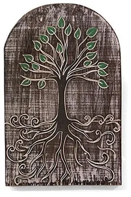 Image de Solidchoice - Plaque en bois avec l'Arbre de la Vie, idéale pour la maison ou le jardin