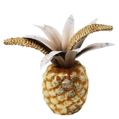 Produktbild von Dekofigur Ananas - Dekoration Küche Obst Metall Figur Blech