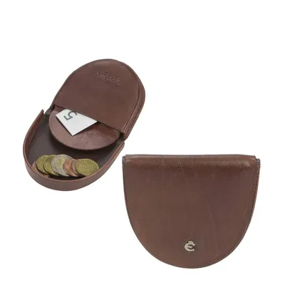 Zdjęcie produktu dla Esquire shaker wallet leather coffee brown pocket wallet coin box coin purse small wallet 0013-48-08