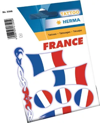 Produktbild von HERMA Tattoos Flaggen Frankreich 1 Bogen schwarz