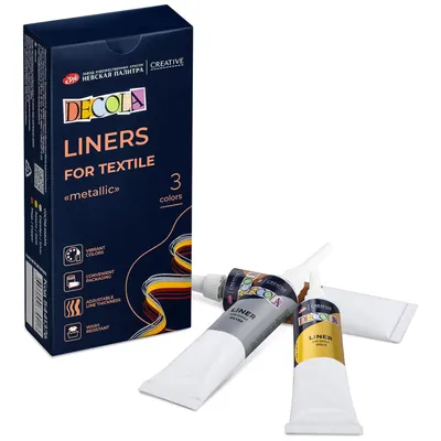 Produktbild von Decola Textilfarben Set für Konturen – 4x18ml Stoffmalfarben – Hochpigmentiert & Waschmaschinenfest | 4 Farben