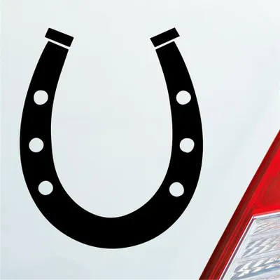 Produktbild von Auto Aufkleber Hufeisen Glück auf Pferd Pony Horse 12x10 cm Schwarz Glanz Sticker Heckscheibenaufkleber