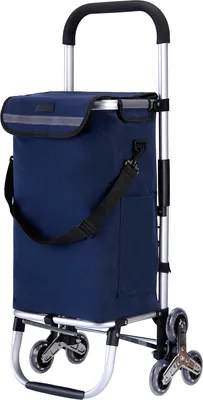 Produktbild von Packaway Einkaufswagen mit 6 Rädern für Treppen - 40L - Einkaufswagen - Trolleyfunktion - BLAU
