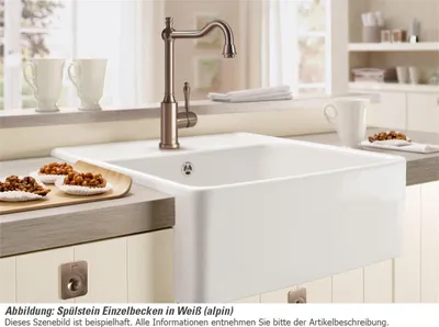 Produktbild von Villeroy & Boch VB Spülstein Einzelbecken 632062 595x630mm Stone White CeramicPlus