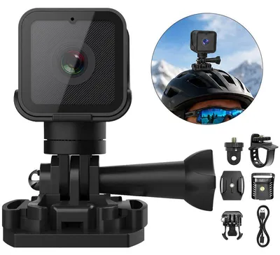 Produktbild von Helmkamera Fahrrad WiFi 1080P – 120° Weitwinkel, 12MP, Loop-Aufnahme | 900mAh Action Cam mit Halterungen
