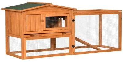 Zdjęcie produktu dla Klatka dla małych zwierząt z wybiegiem | Kolor: Pomarańczowy | Wymiary: 58x156x68 cm