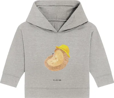 Produktbild von Mr. & Mrs. Panda Organic Baby Hoodie Igel Beten 24. - 36. Monat - Heather Grey - Geschenk, Kapuzensweatshirt, Kapuzenshirt, Lustige Sprüche, Amen, Dankbar, Sonnenhut