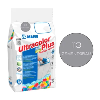 Produktbild von MAPEI® ULTRACOLOR PLUS Fugenmörtel 113 zementgrau 5 kg Flexfuge ohne Ausblühen schnell trocknend