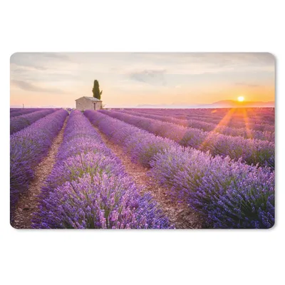Produktbild von MuchoWow® Schreibtischunterlage Lavendel - Sonnenuntergang - Blumen - Lila 60x40 cm - XXL Mauspad - Großes Mauspad