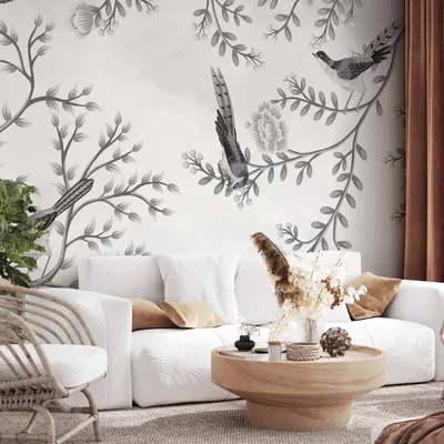 Produktbild von Vlies Fototapete - Birds in the Garden - Third Variant 400x280 cm Blumen b-C-10064-a-c