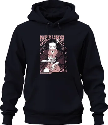 Produktbild von Nezuko Demon Slayer Kimetsu no Yaiba Anime Geschenk Cosplay Fan Uni Hoodie Kapuzenpullover, Navy, XXL