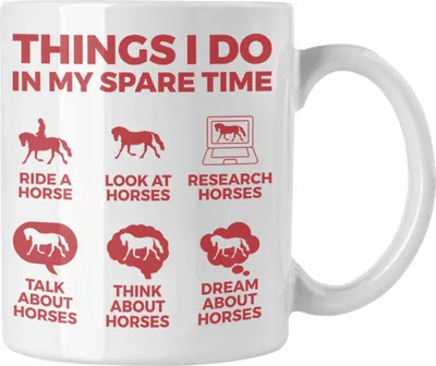 Produktbild von Trendation - Pferde Tasse Lustig Reiterin Geschenk Pferde Geschenke Mädchen Pferdeliebhaber (Weiß)