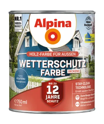 Produktbild von Alpina Wetterschutzfarbe 0,75 L azurblau