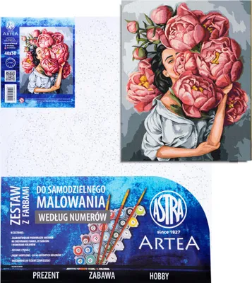 Zdjęcie produktu dla Obraz malowanie po numerach 40x50cm w Piwoniach Astra