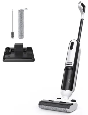 Immagine prodotto di Aspirapolvere a batteria per liquidi e solidi - Pulitore per pavimenti e mop - 200 W - 40 min di autonomia - Filtro HEPA - Autoalimentato - Senza sacchetto 1–2 l - Bianco