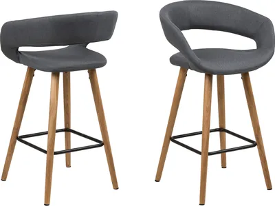 Zdjęcie produktu dla Barhocker >Gamarond I< (2er-Set) in Dunkelgrau - 56x87x43 (BxHxT)