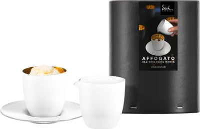 Produktbild von EISCH Affogato al oro Glas 109/5 + Kännchen i.Geschenkr. COSMO PURE WHITE 77410905