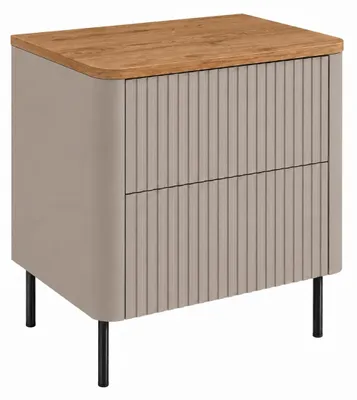 Productafbeelding van Badkamerkast 60, kasjmierkleur, gladde beukenhoutfineer, zwarte poten, 60,8 x 44,2 x 65 cm, AI-gegenereerde afbeelding