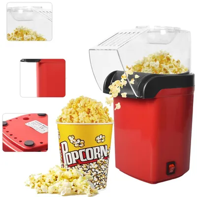 Produktbild von Popcornmaschine Popcorn Maker für Zuhause, Leistungsstarke Fettarme Schnelle Zubereitung mit Heißluft