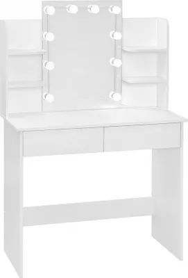 Produktbild von Kunststoff Toilettafel mit Spiegel und Aufbewahrungsraum - 90x135x40 cm - Weiß