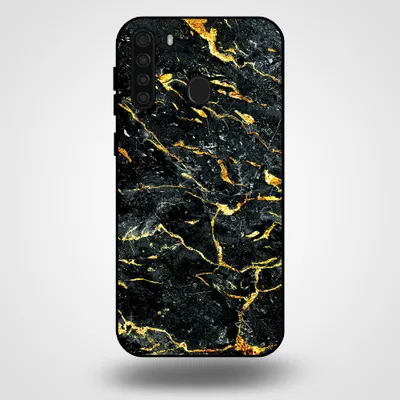 Image de Smartphonica Coque pour Samsung Galaxy A21 avec impression marbre - Coque arrière TPU design marbre - Or Noir