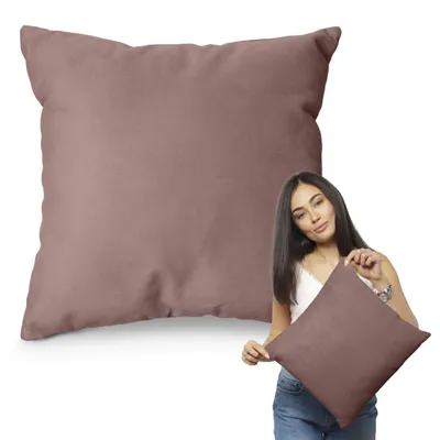 Produktbild von Muralo DEKORATIVES KISSEN 50 cm x 50 cm Zierkissen für Sofa Dekokissen für Bett Altrosa