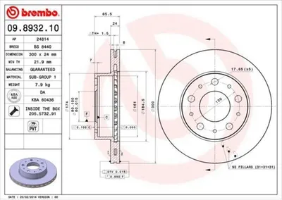 Produktbild von BREMBO Bremsscheiben (2 Stück) Vorderachse 09.8932.10
