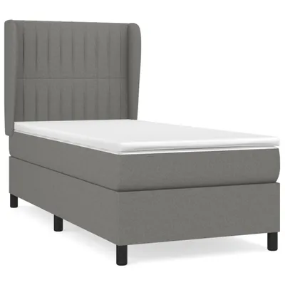 Produktbild von vidaXL Boxspringbett mit Matratze Dunkelgrau 90x200 cm Stoff