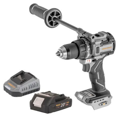 Image de Perceuse-visseuse à percussion sans fil ProCraft Industrial CD20C-BB 20 V 120 Nm sans balais + 1 batterie 2,0 Ah + chargeur