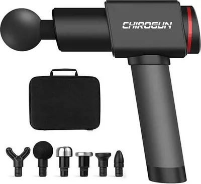 Produktbild von ChiroGun ONE, Schlagmassage, Universal, Schwarz, Aluminium, 1,1 cm, 6 Kopf/Köpfe