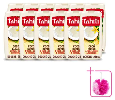 Produktbild von 12 x Tahiti Douchegel Kokos & Kokosöl - 250 ml - Sparpackung - 12 Stücke