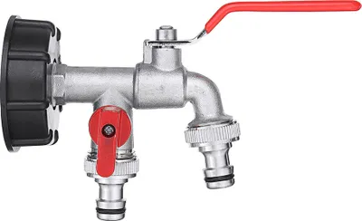 Immagine prodotto di 1/2 pollici S60x6 IBC serbatoio d'acqua adattatore doppia testa rubinetto uscita sostituzione valvola raccordo per giardino acqua connettore