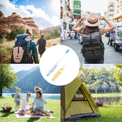 Produktbild von Klappbare Zahnbürsten - Set mit 4 weichen Bürsten für Reisen, Wandern und Camping
