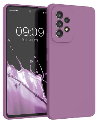 Produktbild von kwmobile Handyhülle für Samsung Galaxy A53 5G Hülle - Case Silikon - Kabelloses Laden - Schutzhülle Cover in Orchidee Violett