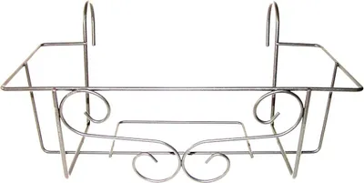 Image de Support de jardinière pour balcon en fer - Gris - L 41,7 x P 26,3 x H 18,8 cm