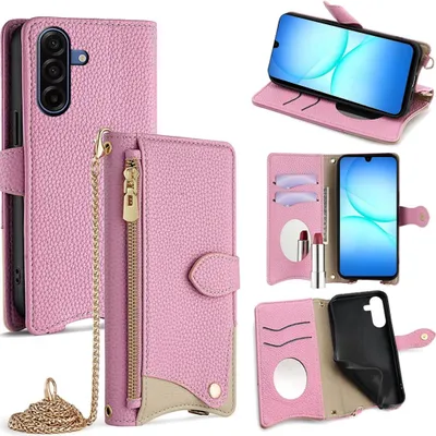 Obrázok produktu pre Pre Samsung Galaxy A17 5G Design Crossbody Leatherette Protective Case Pink
