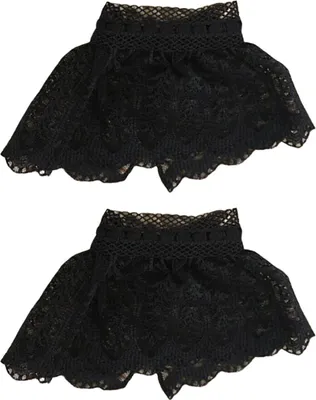 Produktbild von Paar japanische Lolita-Handgelenkmanschetten mit Spitzenbesatz, Kunstperlen, Cosplay-Dienstmädchen-Zubehör, DIY-Nähverzierung, Frauen-Mädchen-Party, Handornament, Handärmel, Schwarz