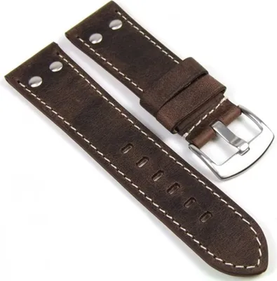 Produktbild von Uhrarmband Leder 24mm Vintage Look braun Minott 19228S