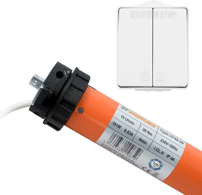 Produktbild von 3T Markisenmotor 30Nm inkl. AP-Wippschalter IP65 + Adaptersatz Typ: 3T45-30 / 85mm rund