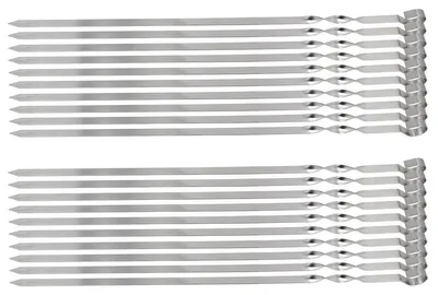 Produktbild von 20 SPIESSE Schaschlikspiesse Edelstahl 50cm Fleischspieße Schampura Grillspieße