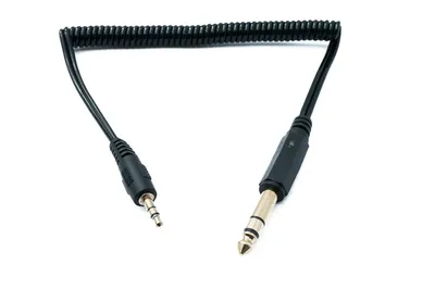 Produktbild von SYSTEM-S Audio Kabel 60 cm Stereo TRS 6.35 mm Klinke Stecker zu 3,5 mm Stecker Spirale Adapter