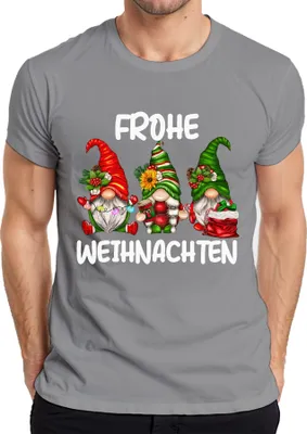 Produktbild von Frohe Weihnachten Wichtel Elf Gnome Zwerge - Weihnachten Xmas Christmas Herren T-Shirt, Grau, L