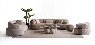 Produktbild von Moderne Beige Wohnzimmer Couch r 3-Sitzer Polstercouch