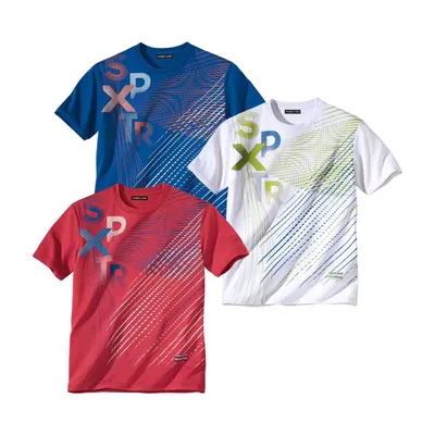Produktbild von Atlas For Men - T-Shirt für Herren - Aktiv(3er-Pack) AF1353 (4XL) (Rot/Blau/Weiß)