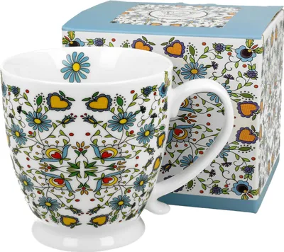 Produktbild von DUO ETNO Jumbobecher 480 ml KASHUBIAN mit Fuß, New Bone China Porzellan
