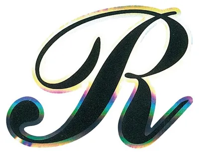 Produktbild von Aufkleber Monogramma Buchstabe R, Schwarz Metallescente